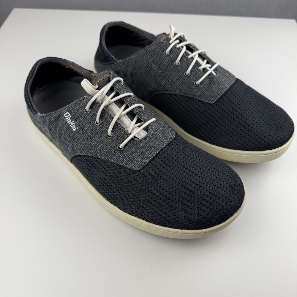 Olukai Mens Size 9.5 Shoes Nohea Moku Mesh Slip On Bungee Lace No Tie Casual